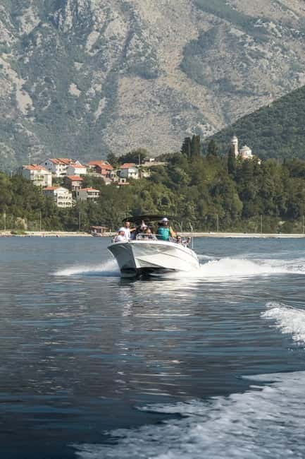 Azure Wonders: Kotor's Blue Cave Expedition - Perast Stops at Our Lady of the Rocks, Lady Island, and the Clock Tower View