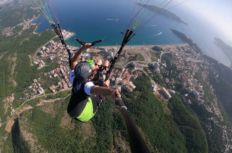 Becici Beach: Tandem Paragliding Flight in Budva Riviera - What you will actually see above Becici and the Budva Riviera
