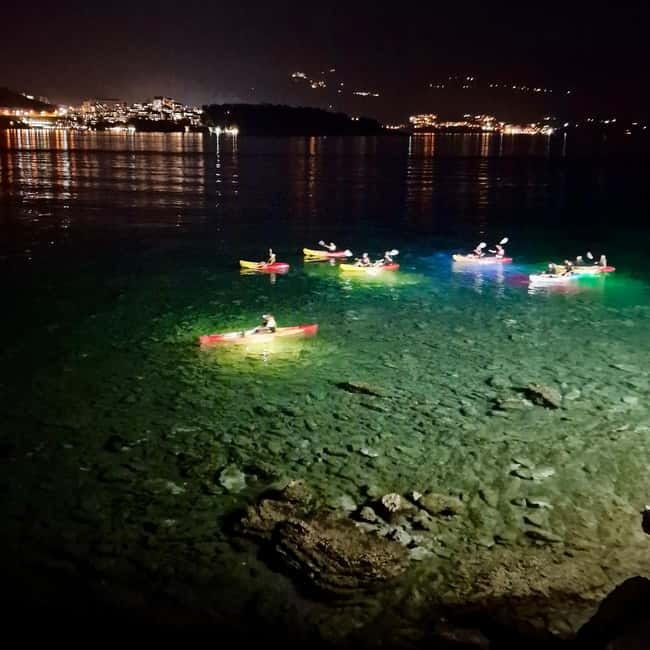 Budva: Night Lights Kayaking Tour - Budva Old Town walls after dark: the photo moment with real atmosphere
