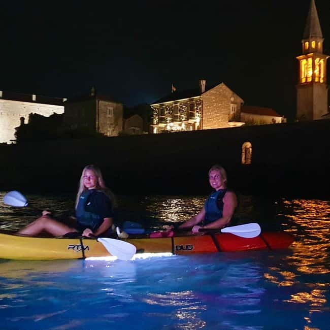 Budva: Night Lights Kayaking Tour - Paddling lessons and confidence: what support looks like in practice