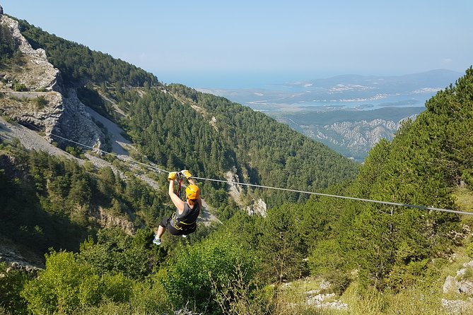 Cable car + Electric MTB from Njegos Mausoleum to Kotor bay - Stop 3: Njeguši zip line option, and the extra cost