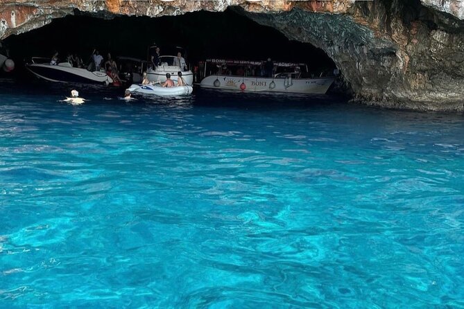 From Kotor: Boat to Blue Cave & Lady of the Rocks &Submarine Base - Blue Cave: the famous color, and the reality check on entry
