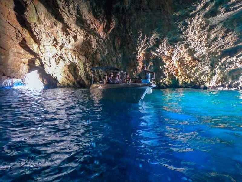 Kotor: Blue Cave with Kotor Bay Island and Submarine Tunnels - Passing Mamula Island and Lastavica: the fortress prison story
