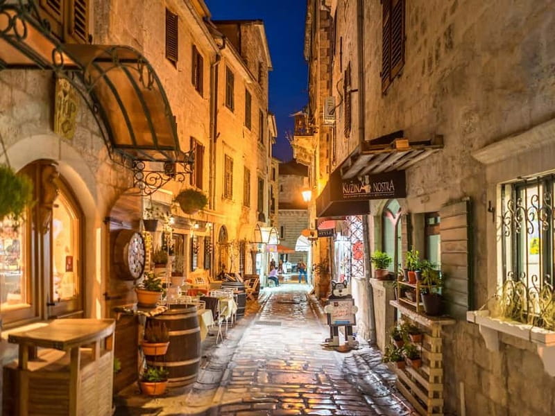 Kotor Cable Car and evening Boka Bay cruise: Kotor -Tivat - Kotor Old Town free time: narrow lanes, big atmosphere