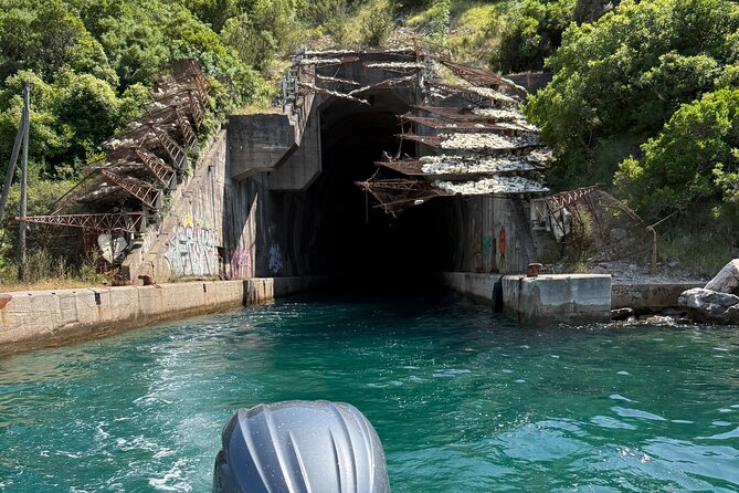 LUX Blue Cave, Lady of the Rocks, Mamula, Submarine Tunnel (3h) - The former submarine tunnel: Cold War secrecy on the rocky coast