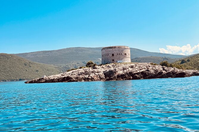 Private Blue Cave Adventure with Views of Boka Bay(up to 6pax) - Mamula from the boat: the Montenegro Alcatraz you get to admire, not visit